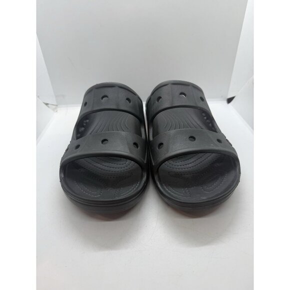 Crocs Baya Slide Sandal Black Double Strap 207627 Unisex Men's 12 Slip On Shoes - Picture 2 of 8